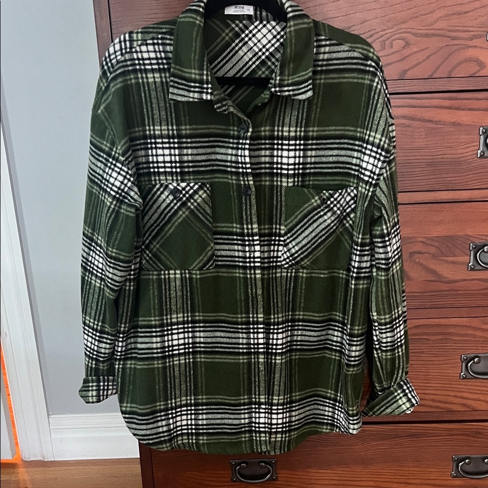 Ardene Forest Green Plaid Shirt